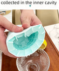 Hands demonstrating ice cube release from 3D Upgraded Silicone Ice Cube Tray With Easy Release For Fast Ice 30 Cubes, BPA Free.
