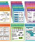 18 Pack High School Math Posters For Classroom Algebra And Core Concepts 14 By 11 Inch Educational Wall Decor showcasing various math topics