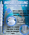 Precision Transparent Leveling Shims Invisible Wedges for Cabinet Countertops Baseboard and Toilet Install, 2-inch length.