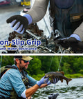 Air Skin A4 Ultra Thin Cut Resistant Work Gloves with snug fit and lightweight grip, shown used for fishing and mechanical tasks.