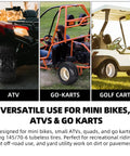 145/70-6 Tubeless Tire For ATV And Go Kart Mini Bikes, 4 Ply Load Up To 165 Lbs At 24 PSI, shown on ATV, go-kart, golf cart