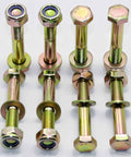 M10 x 60mm Hex Head Bolts With Nylon Lock Nuts And Flat Washers Color Galvanized Alloy Steel Grade 8.8 Partial Thread 8 Piece Assortment Kit For Auto, Machinery And DIY Projects.