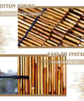 Reed Fencing Rolls 6 Ft By 16.4 Ft Natural Reed Screen Curtain For Outdoor Privacy And Shade For Easy Setup In Your Backyard Vibes Patio Garden Brown Bamboo Fence Covering Eco Friendly Decorative Fence Mat showing close-up of natural reed with cotton strings and zip-tie installation.