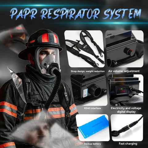 Full Face Papr Respirator With Powered Air Purification And Carbon Filter Handling Dust Paint And Strong Fumes For Trades Pros Zero Sweat Or Hassle While Delivering Solid All Shift Protection And Crisp View Built Different And Dependable