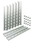 8 Piece Slotted Aluminum DIN Rail Kit 8 Inch Long 35mm Wide Includes Stainless Steel Screws For Mounting Relays Contactors Circuit Breakers And Terminal Blocks RoHS Compliant