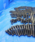 Professional Grade Top Shelf Assorted Socket Head Cap Screws And Hex Drive Bolt Kit Rock Solid Hardware For Auto Repair And Workshop Tasks Built Tough, assorted black bolts on blue tarp.