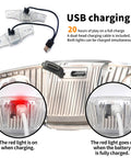 Rechargeable Bike Wheel Lights Set of 2 with Motion Sensor showing USB charging feature and indicator lights on charger.
