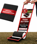 12 Inch Sticker Burr Roller Tool For Yard Cleanup Easy Push Away Goatheads And Grass Burs From Driveways Cars And Shoes Keeping Pets Safe With Innovative Foam Roller Design No More Sticky Mess displaying a black replacement screen.