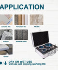 Diamond Core Drill Bit Set For Porcelain Tile And Stone, 7-Piece Kit With application examples for various materials