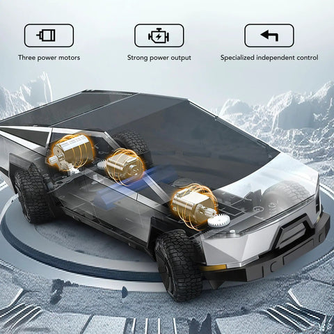 Cutaway view of One Sixteen Scale RC Monster Truck With New Energy Battery Lights And Sounds 4WD Remote Control Car Crab Obstacle Avoidance