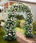 Garden Arbor Arch For Weddings And Parties A Dope Durable Steel Trellis Archway in a garden setting with climbing plants