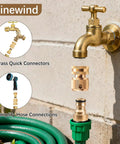 Two Sets Brass Garden Hose Quick Connect Fittings Three Quarter Inch GHT Male And Female No Leak Connectors for home use