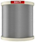 Spool of 1/8 Inch T316 Stainless Aircraft Cable 300 Feet for railing decking outdoor projects marine grade 1800 lbs strength