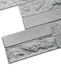 Close-up of Grey Faux Cement Brick PVC 3D Wall Panel Dope Textured Accent Wall Kit, detail of rugged brick texture design.