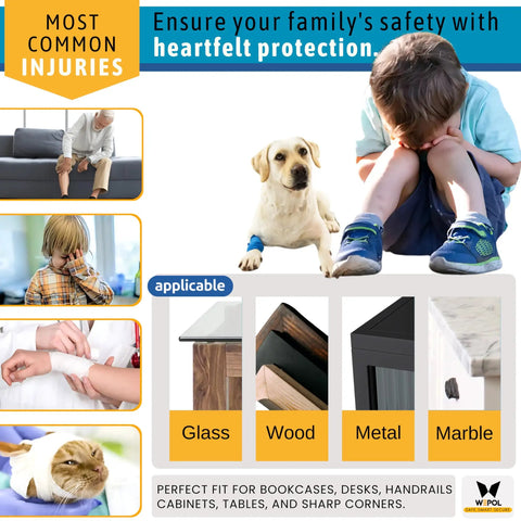 Soft Foam Corner Protectors For Babies And Kids With Pre Taped Adhesive To Shield Sharp Table Edges And Bed Frames Keeping Your Little Munchkins Totally Safe And Secure In Sleek Matte Black Four Pack on various surfaces.