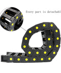 Detachable R55 Nylon Drag Chain Cable Carrier 0.98 x 3.03 in, flexible wire chain for industrial cable management