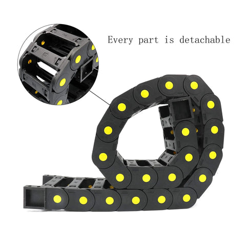Detachable R55 Nylon Drag Chain Cable Carrier 0.98 x 3.03 in, flexible wire chain for industrial cable management