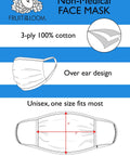 Reusable Cotton Face Mask Pack Of 50 White Unisex One Size Fits Most 3 Ply With Silver Threads Washable diagram