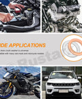 Oil Drain Plug Gasket And Crush Washer Set With 14 Sizes Aluminum And Copper Flat Washers for automotive applications.