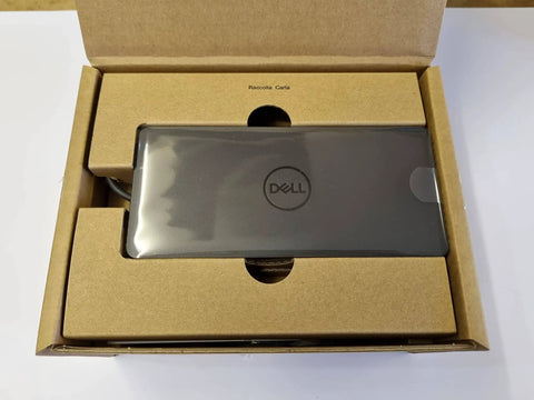 Premium Ud22 Usb C Docking Station For Laptops Multiport Hub in packaging showing sleek black design and Dell logo.
