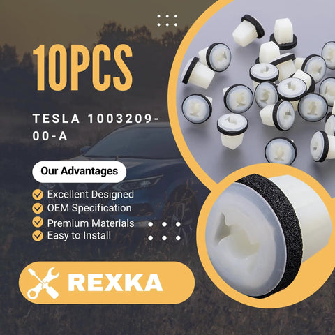 Ten Piece License Plate Grommets And Liftgate Trim Panel Screw Nuts Kit For Tesla Model S X 3 Self Tapping M5 Hardware