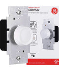 Single Pole Rotating Dimmer Switch With Rotary On Off, Dimmable For LED CFL And Incandescent Bulbs, Includes Two Knob Colors