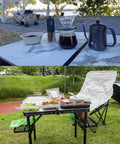 Compact Foldable Camping Table Two Foot For Picnic Portable Beach Table With Side Racks And Net Sturdy Light Aluminum Car Camping Gear