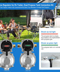 Two Tank Propane Regulator Kit With Auto Changeover And Two Hose Set That Keeps Your Camper Running Smooth LP Gas Regulator Two Stage Includes Propane Tank Gauge Durable Brass Fittings For Camper And Trailer Gas Systems