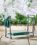 2 In 1 Portable Garden Kneeler Bench And Seat Stool With Tool Bag Accessory visible in garden setting