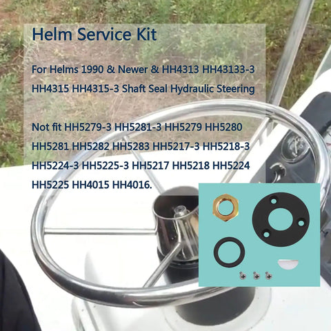 Hydraulic Helm Seal Service Kit For Seastar And Baystar Steering Systems Front Seal Replacement To Stop Leaks with parts shown