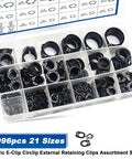 External Retaining Ring Kit Set All In One 1095 Piece Circlip Snap Ring Assortment in black alloy steel from M4 to M28
