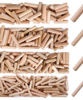 150 Piece Wooden Dowel Pins Kit 1/4 Inch By 1-3/16 Inch Fluted Hardwood Dowels for furniture crafting and repairs