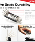 Pro Grade 20 Function Bike Tool With Chain Breaker heavy duty CR-V steel, compact design, highlighting durability and precision.