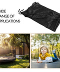 Trampoline Shade Net Weather Resistant Cover Tent For Backyard Sun Protection laid out, shown near sunny backyard trampoline setup