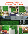 Artificial Boxwood Panel Set 24 Pack 20x20 Inch Green Hedge Wall Panels For Privacy Fences And Indoor Outdoor Garden Decor Sun Protected Color Retention And Durable Polyethylene Construction.