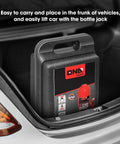 Heavy Duty 6 Ton Hydraulic Bottle Jack For Cars, Trucks And SUVs, Welded Steel Construction With Manual Handle in car trunk