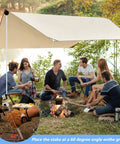 Group camping under shelter with Beach Tent Poles Replacement 6.56 Ft Foldable Aluminum Alloy Tarp Poles With Ground Stakes