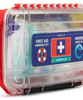 Marine Waterproof First Aid Kit For Boat Kayak And Beach With Floating Hard Case And Emergency Medical Supplies Survival Gear And Safety Essentials For All Water Adventures, red hard case