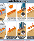 Installation diagram for Heavy Duty Hidden Door Hinges With Mold showing setup for upper and lower dies.