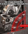 High-strength diamond blade of Hardcore Heavy Duty Electric Concrete Ring Saw 5200W for 90° no-dead-angle cutting.