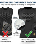 Youth Padded Compression Shirt With Chest Guard For Football Basketball Lacrosse, durable EVA padding, black color