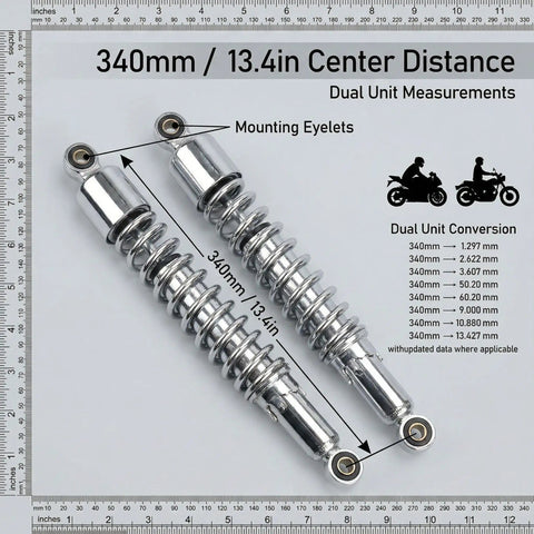 Beefy Heavy Duty Performance Rear Shock Absorber Kit For Pit Bikes Mini Motorcycles Go Karts Dirt Bikes And Sport Bikes One Pair