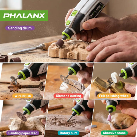 Badass 200W Rotary Tool Kit Featuring Kickin Variable Speed Control and Flexible Extension Shaft with Massive 132 Piece Accessory Collection for Heavy Duty DIY engraving, sanding, polishing with various attachments.
