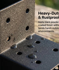 Heavy Duty Pergola Brackets Kit For 6x6 Wood Beams Four Pack 3 Way Corner Post Hardware in rustproof matte black finish
