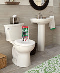 Mansfield Toilet Fill Valve And Flush Valve Seal Repair Kit For Quick Leak Fix On Mansfield 210 And 211 Toilets No Fuss Install placed on a toilet in a bathroom setting.