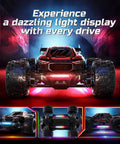 Front view of 1 By 14 Scale Brushless RC Truck For Adults With 46 MPH Speed 4WD Off Road All Terrain Truggy Waterproof RC Car with lights