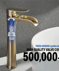 Chrome Vessel Sink Faucet Tall Single Hole Single Handle Waterfall Bathroom Faucet With Pop Up Drain Easy Install For Bowl Sinks