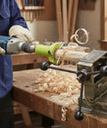 Killer One Inch Tenon Cutter With Beefy Twin Blades And Built In Scale Fits Half Inch Drills And Up in action cutting wood.