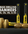 Brass Drilling Hammer 10 Inch, 5 Lb Non Sparking, Double Faced Head With Fiberglass Handle, USA Made, Non Marring For Sparks