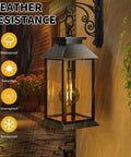 2 Pack Dope Outdoor Solar Lanterns With Hanging Glass Lights Waterproof Dual Power Solar Or 2 AA Batteries shown in rain